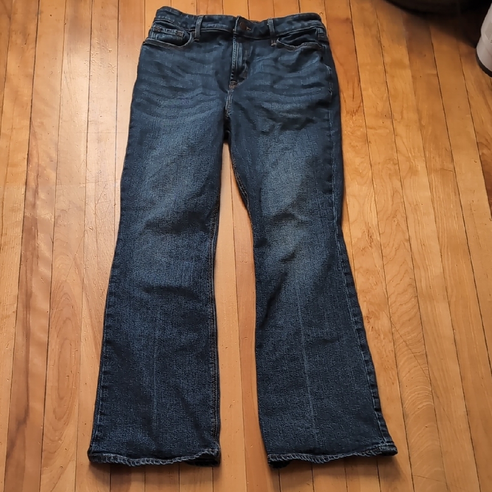 Old Navy Dark Blue Flare Jeans Extra High Rise 8 Inseam 30"